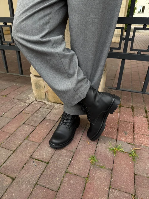 Handmade Crazy Horse Leather Ankle Boots Unisex Vintage