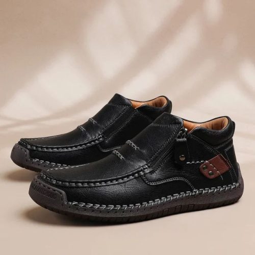 ⏰limited Time Sale 70% Off-men’s Handmade Premium Leather Slip-on Driving Boots – Wide Toe, Arch Support